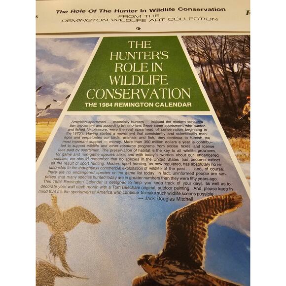 1984 Vintage Remington DuPont Calendar Hunting and Wildlife Memorabilia - Picture 3 of 8